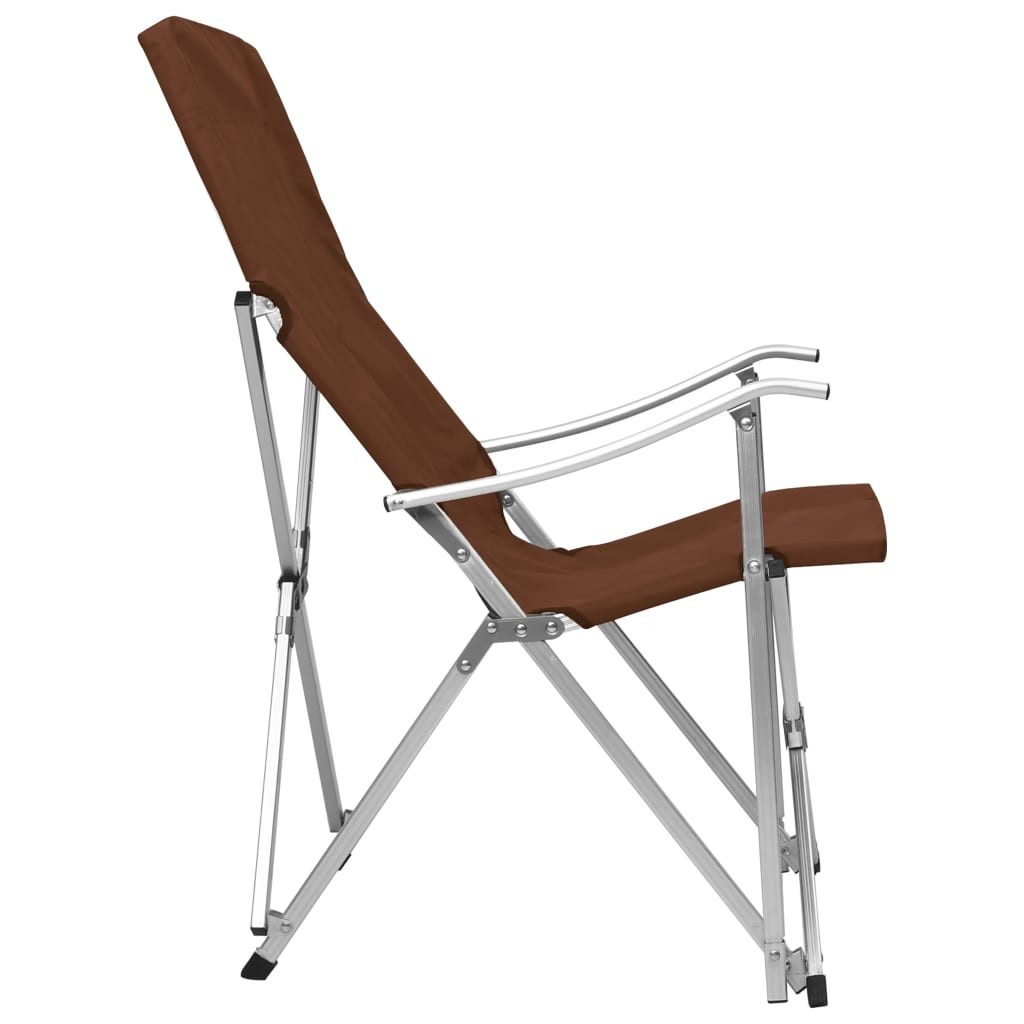 Foldable Camping Chairs 2 pcs Brown